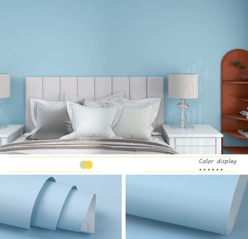 Giấy dán tường tự dính màu trơn dày chống thấm nước tự dính cho phòng ngủ ký túc xá sinh viên cho thuê nền tường giấy dán tường trang trí