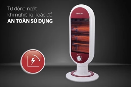 Đèn Sưởi Điện Hồng Ngoại 3 Bóng Sunhouse SHD7022 Công Suất Cao, Sưởi Làm Ấm Phòng Ngủ, Phòng Khách