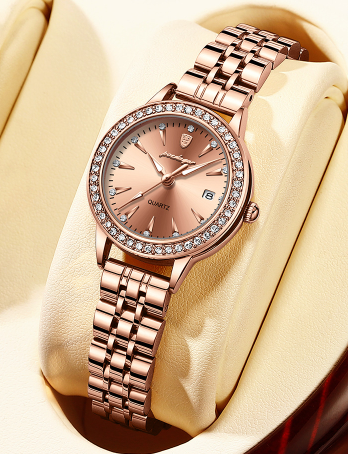 Đồng Hồ Nữ Peodagar Mặt Tròn Đính Đá Đeo tay sang trọng