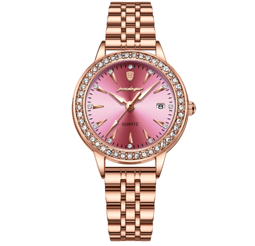 Đồng Hồ Nữ Peodagar Mặt Tròn Đính Đá đeo tay sang trọng