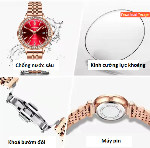 Đồng Hồ Nữ Peodagar Mặt Tròn Đính Đá Đeo tay sang trọng