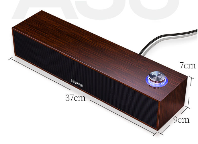 Loa Bluetooth có dây E350MB cho máy tính để bàn đa phương tiện, loa gỗ dài, âm trầm mạnh
