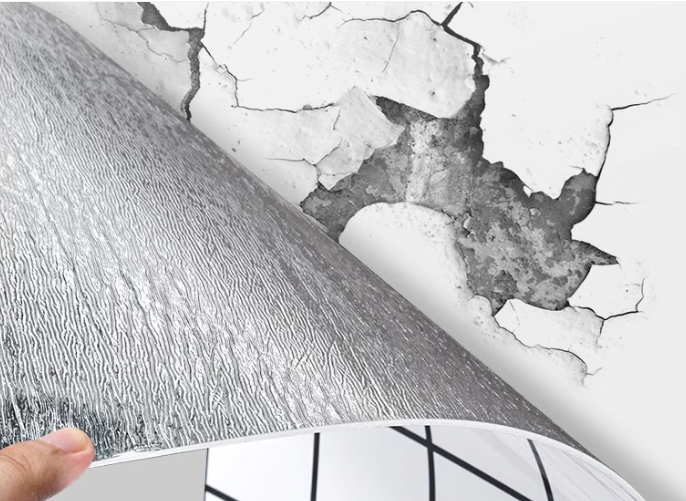 Xốp dán tường đá cẩm thạch tự dính phòng khách bếp nền dày giấy dán tường chống thấm nước chống ẩm váy giấy dán tường phòng tắm