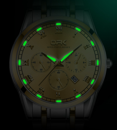 ĐỒNG HỒ OPK nam demi mặt vàng