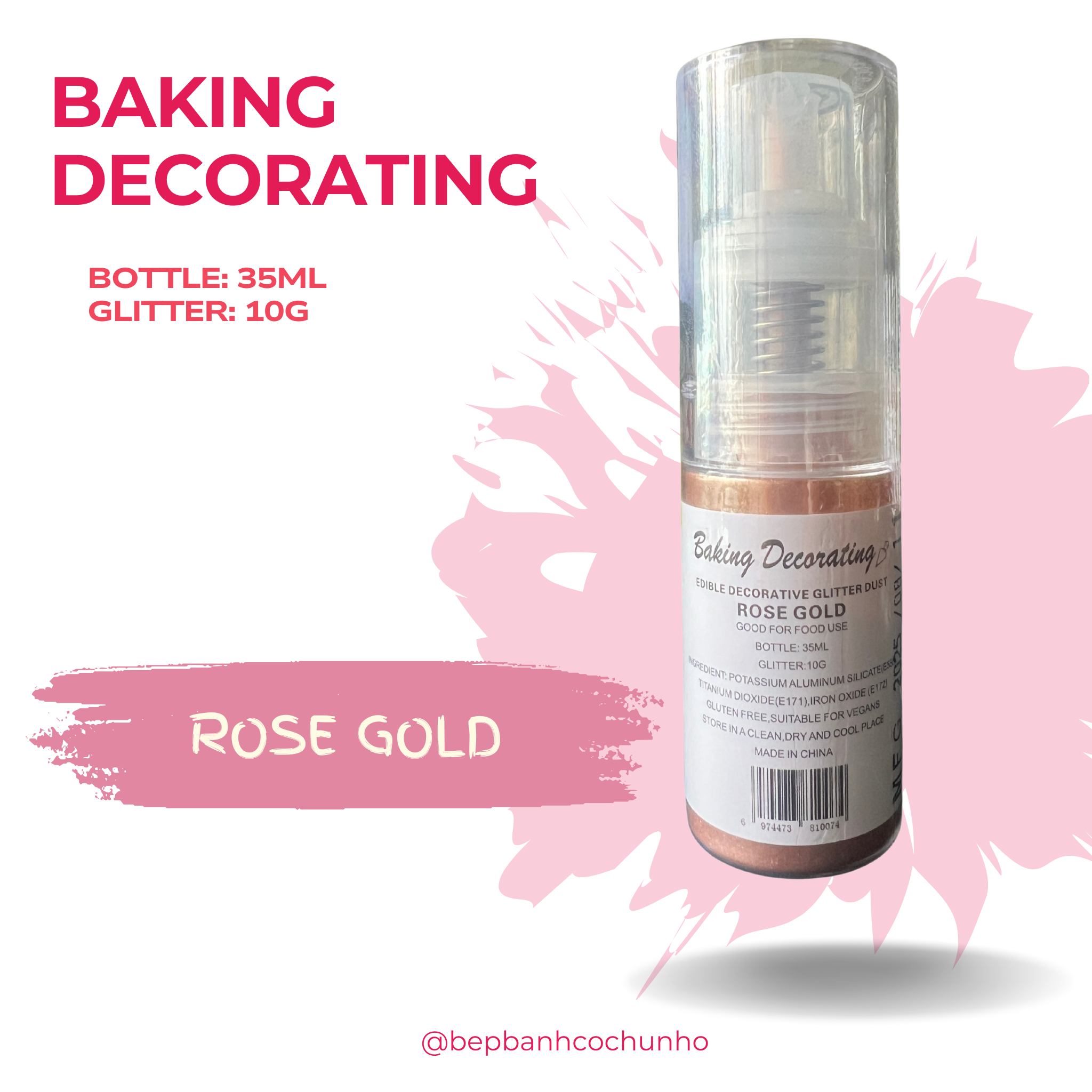 Bình xịt nhũ thực phẩm - Bình xịt nhũ thực phẩm trang trí bánh kem - tạo hiệu ứng ánh kim sang trọng