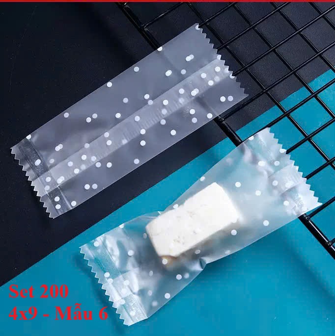 (Thanh lý) 100 Túi Kẹo Trang Trí 4x9cm Nhiều Mẫu – Túi Gói Bánh Kẹo Handmade, Túi Gói Quà Mini