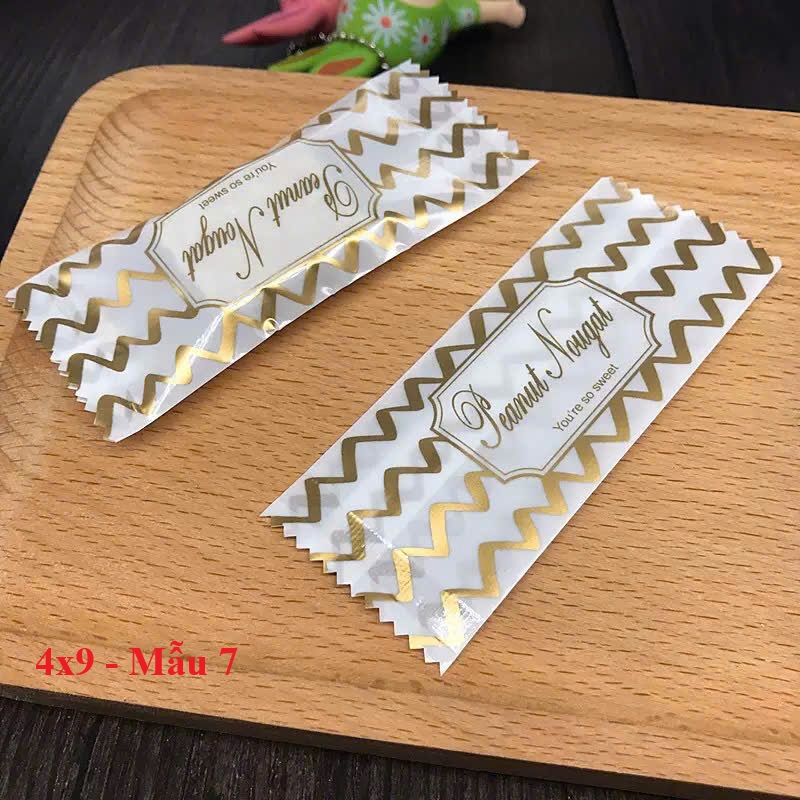 (Thanh lý) 100 Túi Kẹo Trang Trí 4x9cm Nhiều Mẫu – Túi Gói Bánh Kẹo Handmade, Túi Gói Quà Mini