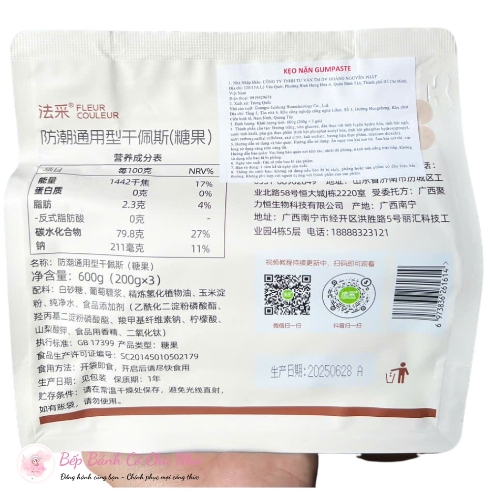 Gumpaste Fleur Couleur trắng hương sữa – Kẹo đường tạo hình hoa lá