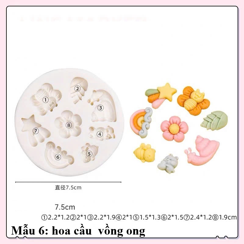 Khuôn silicon tạo hình các chi tiết bánh nhỏ