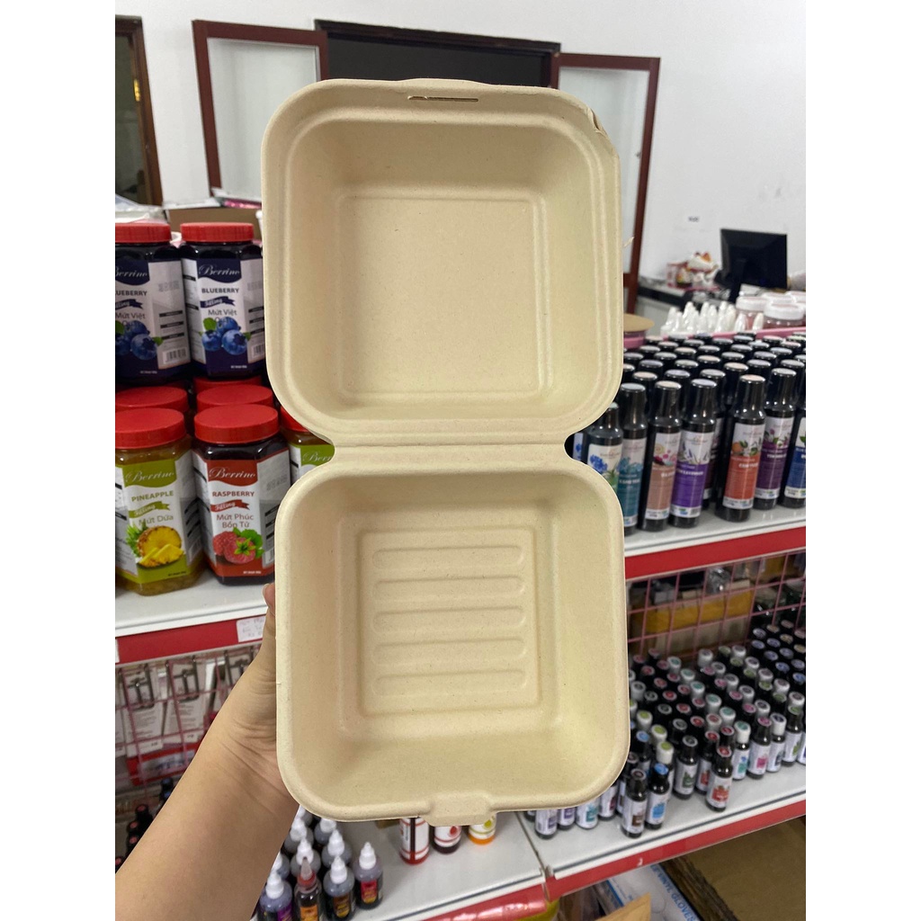 Hộp bả mía đựng bánh Bento.