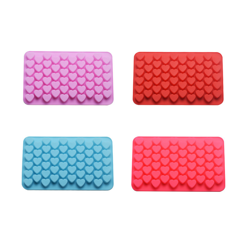 Khuôn silicon đổ socola 55 tim nhỏ (hồng, đỏ, xanh)