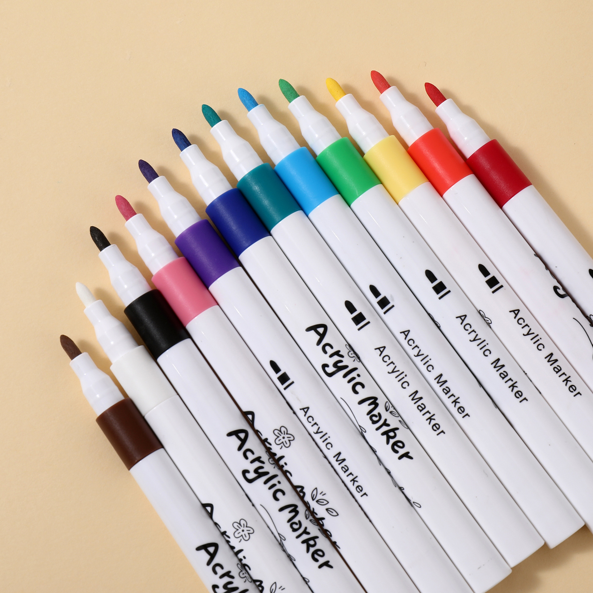 Bộ 12 màu acrylic Bút Đánh Dấu màu chống thấm nước nhanh khô trẻ em vẽ tay diy
