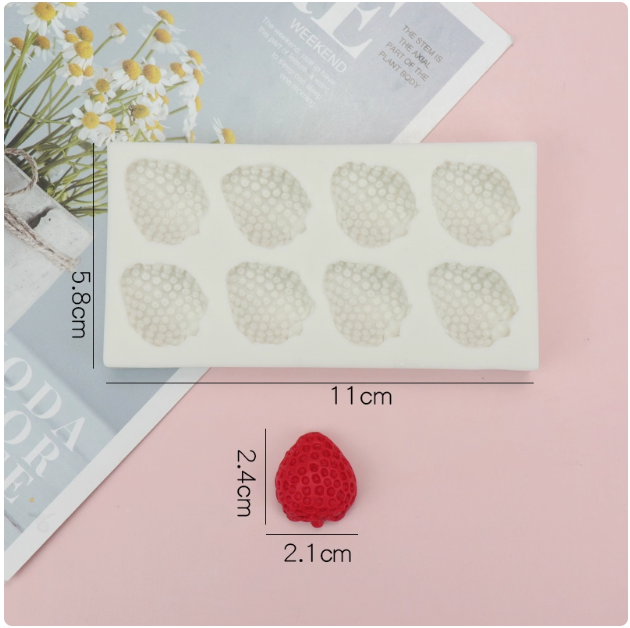 Khuôn Silicon 8 quả dâu tây