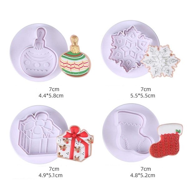 Set 4 Khuôn Nhựa nhấn Bánh Quy các mẫu