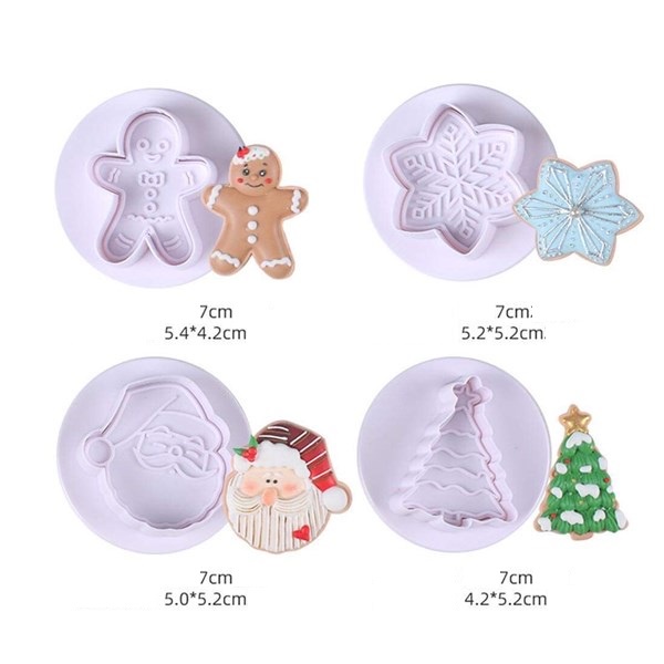 Set 4 Khuôn Nhựa nhấn Bánh Quy các mẫu