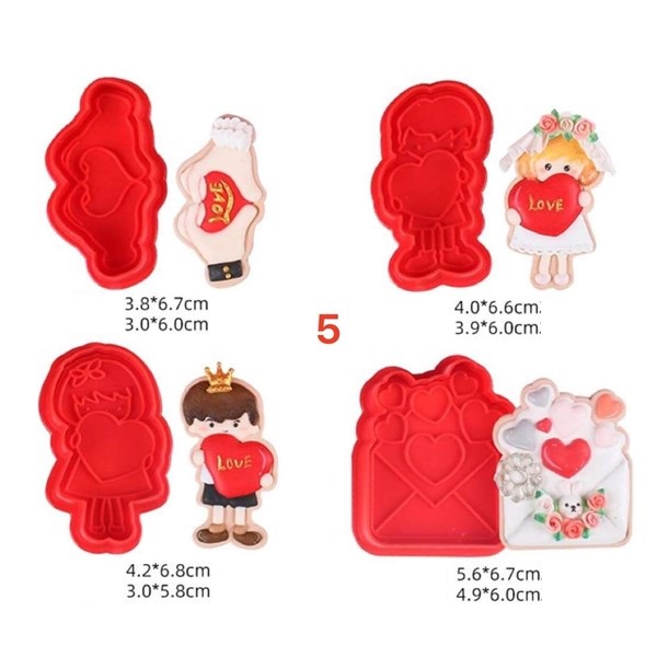 Set 4 Khuôn Nhựa nhấn Bánh Quy các mẫu