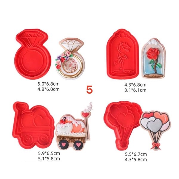 Set 4 Khuôn Nhựa nhấn Bánh Quy các mẫu