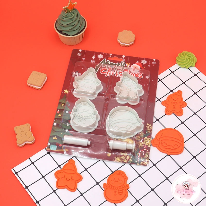 Bộ 4 khuôn nhựa nhấn giáng sinh
