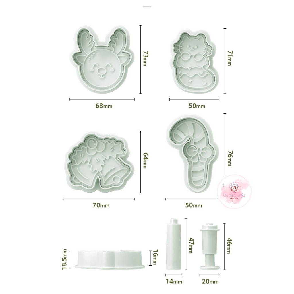 Bộ 4 khuôn nhựa nhấn giáng sinh