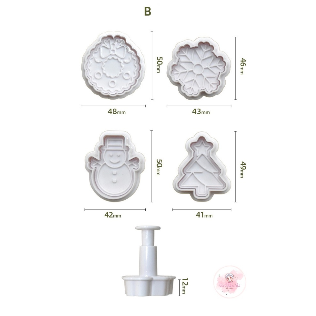 Bộ 4 khuôn nhựa nhấn giáng sinh