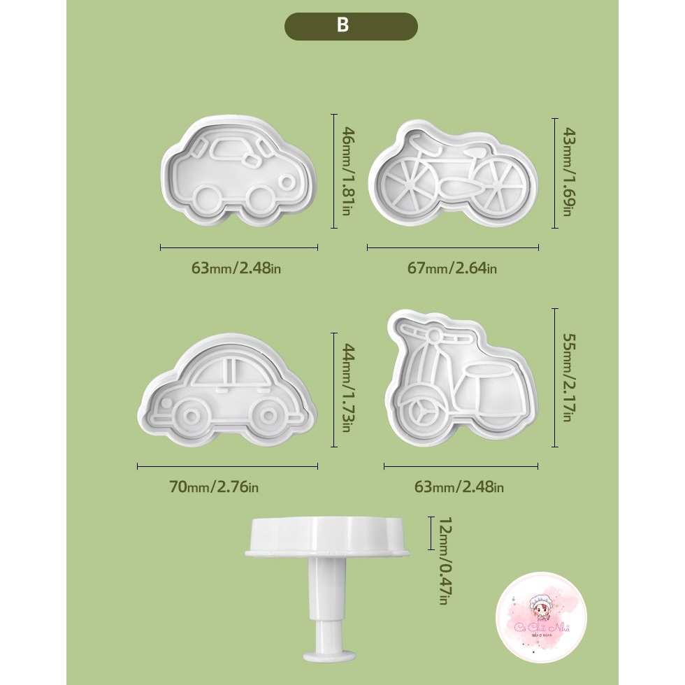 Bộ 4 khuôn nhấn phương tiện giao thông