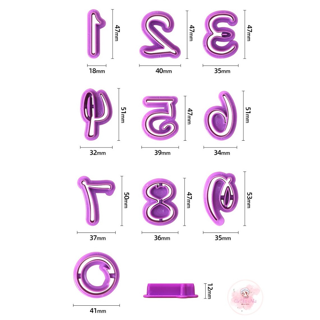 (NEW) Bộ cutter chữ, số mẫu mới