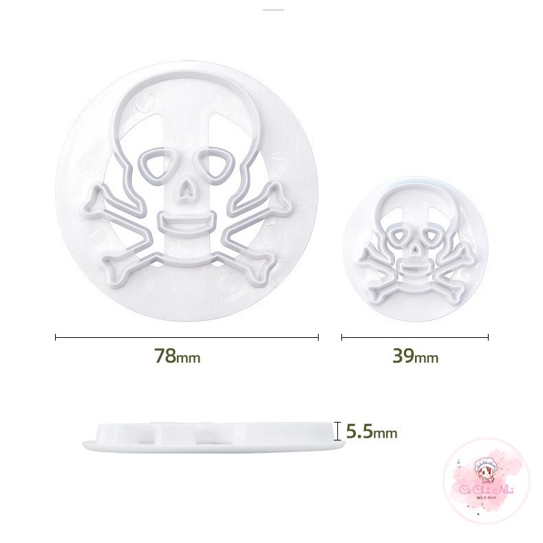 Khuôn nhấn nhựa tạo hình bánh quy, bánh bao mèo Kitty, chữ nhật, 7 châu lục, 3 hoa cúc