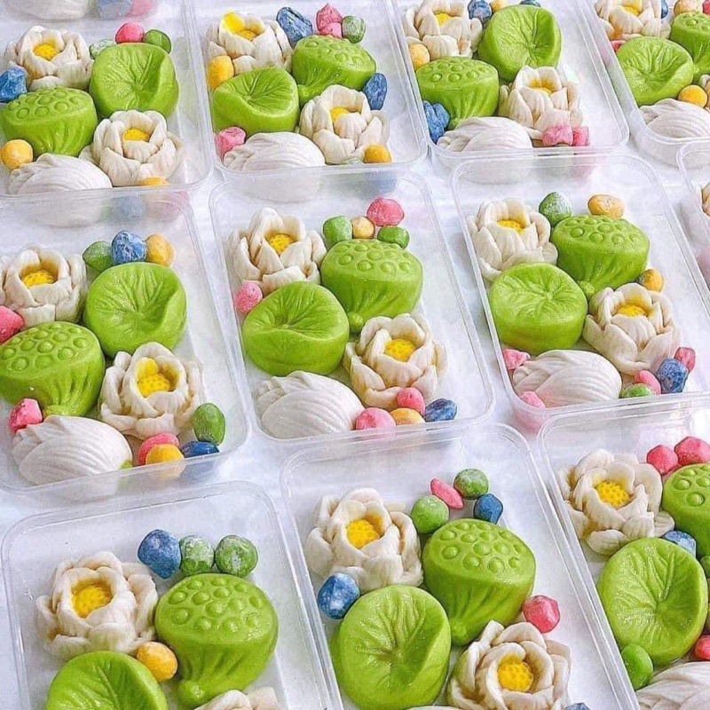 Khuôn Silicon Bộ 4 khuôn sen làm thành phẩm trôi nước, rau câu