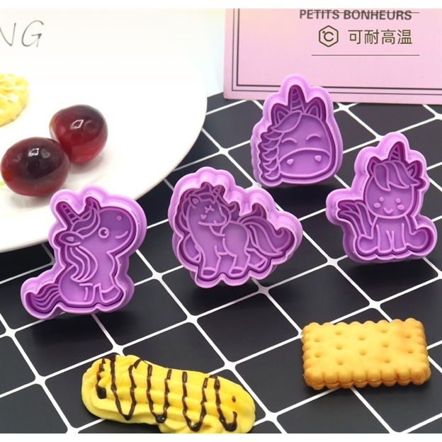 Khuôn nhấn cookies hình unicorn
