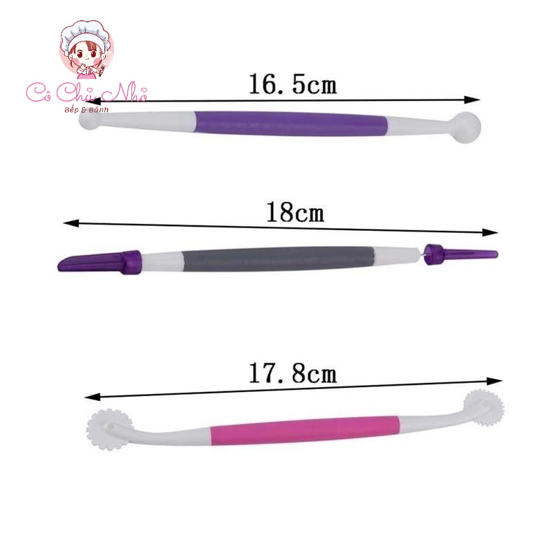 Bộ 3 dụng cụ đầu kim, dao cắt bánh tạo hình vẽ icing cookie (tool 3 món)