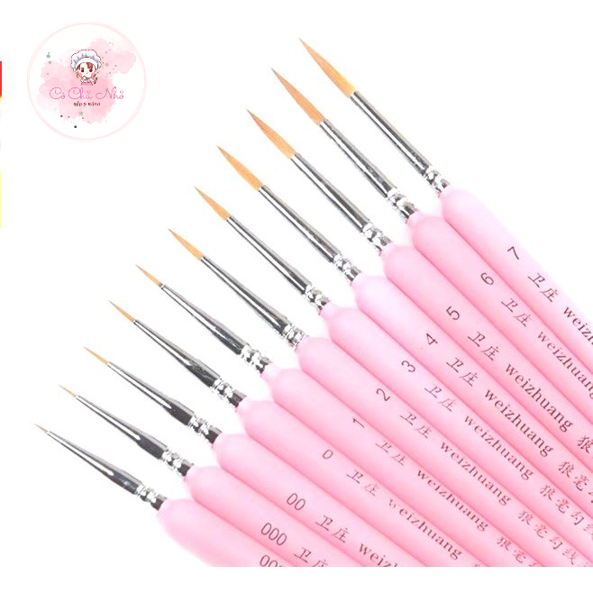 Bộ Cọ vẽ hồng 11 cây (số 00000 - 7)