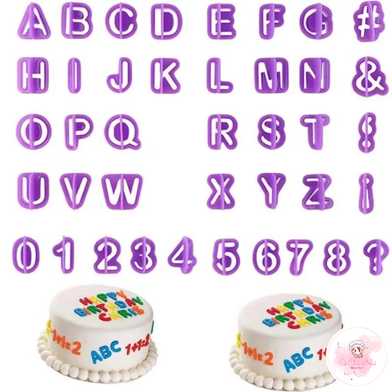 Bộ cutter chữ và số cao 2.5cm dùng làm fondant, gumpaste, cookie