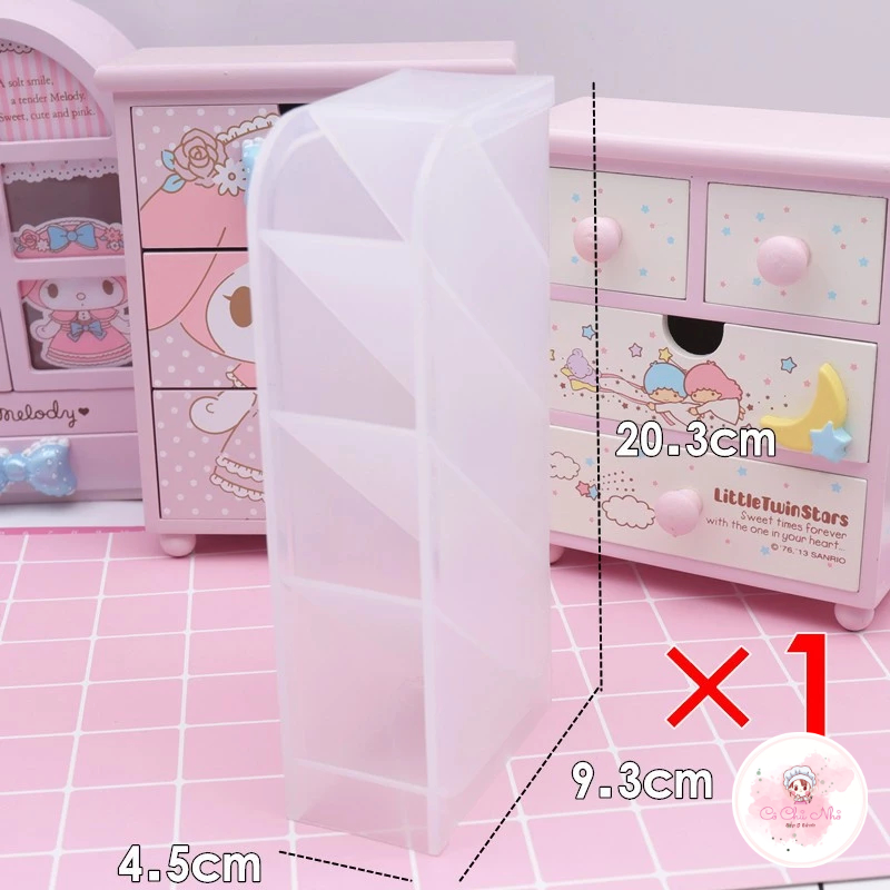 Hộp đựng dụng cụ đất nặn, bút viết - trắng 4 ô