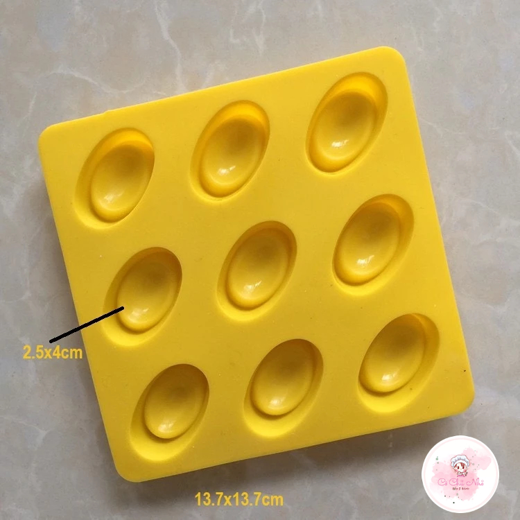 Khuôn silicon thỏi vàng, vỉ 9 thỏi