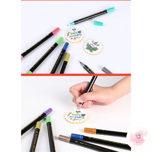 Bút vẽ thực phẩm trắng, vàng, bạc