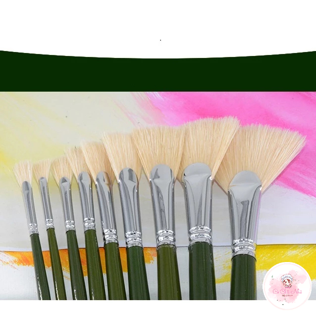 Cọ xòe vẽ tranh sơn dầu, cọ nước, cọ dành cho người mới bắt đầu vẽ