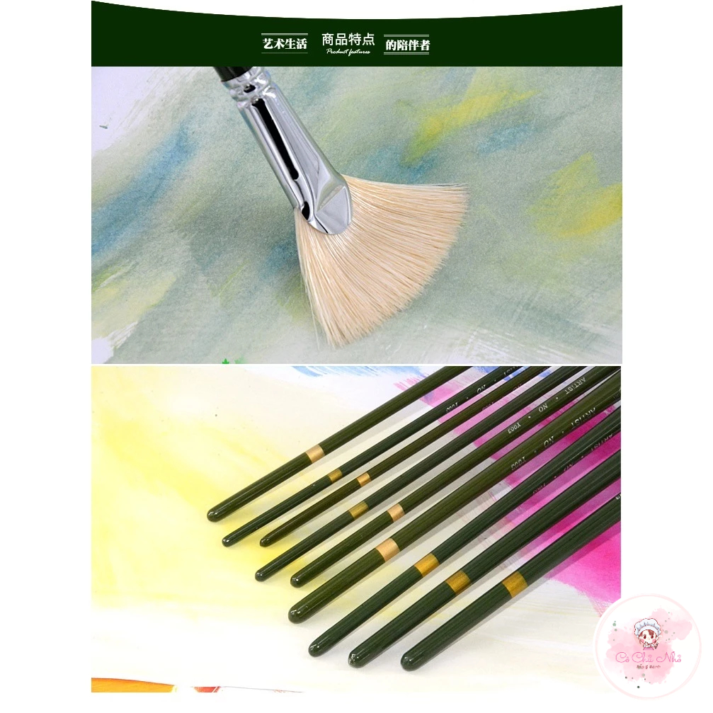 Cọ xòe vẽ tranh sơn dầu, cọ nước, cọ dành cho người mới bắt đầu vẽ