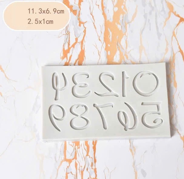Khuôn silicon số, chữ thường, hoa kiểu - 2.3*1.3cm - 6006