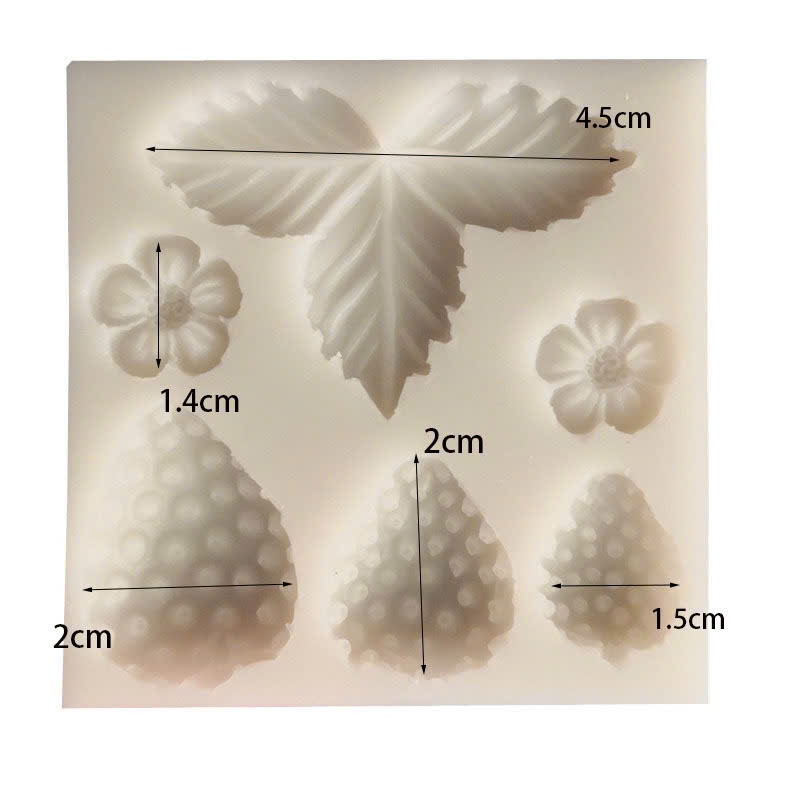 Khuôn Silicon quả dâu tây mẫu mới - tạo hình đất sét, gumpaste, fondant