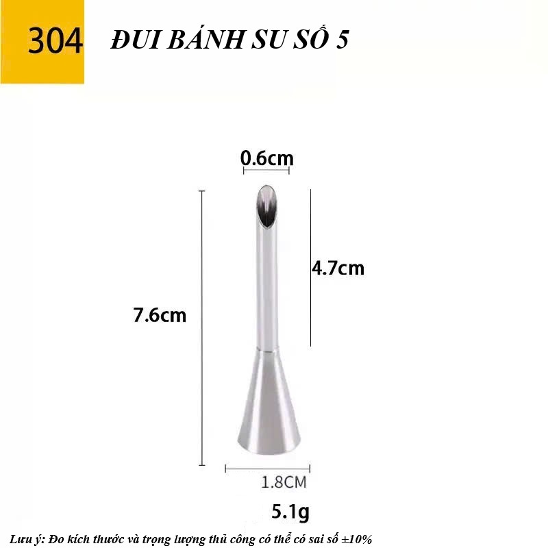 Đui bơm bánh su kkem size M