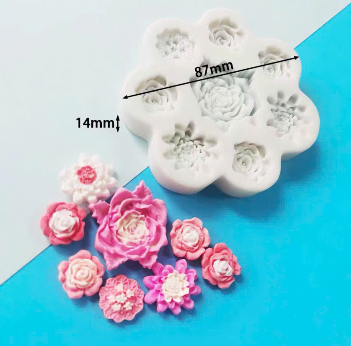 Khuôn silicon 8 hoa hồng đủ mẫu mới