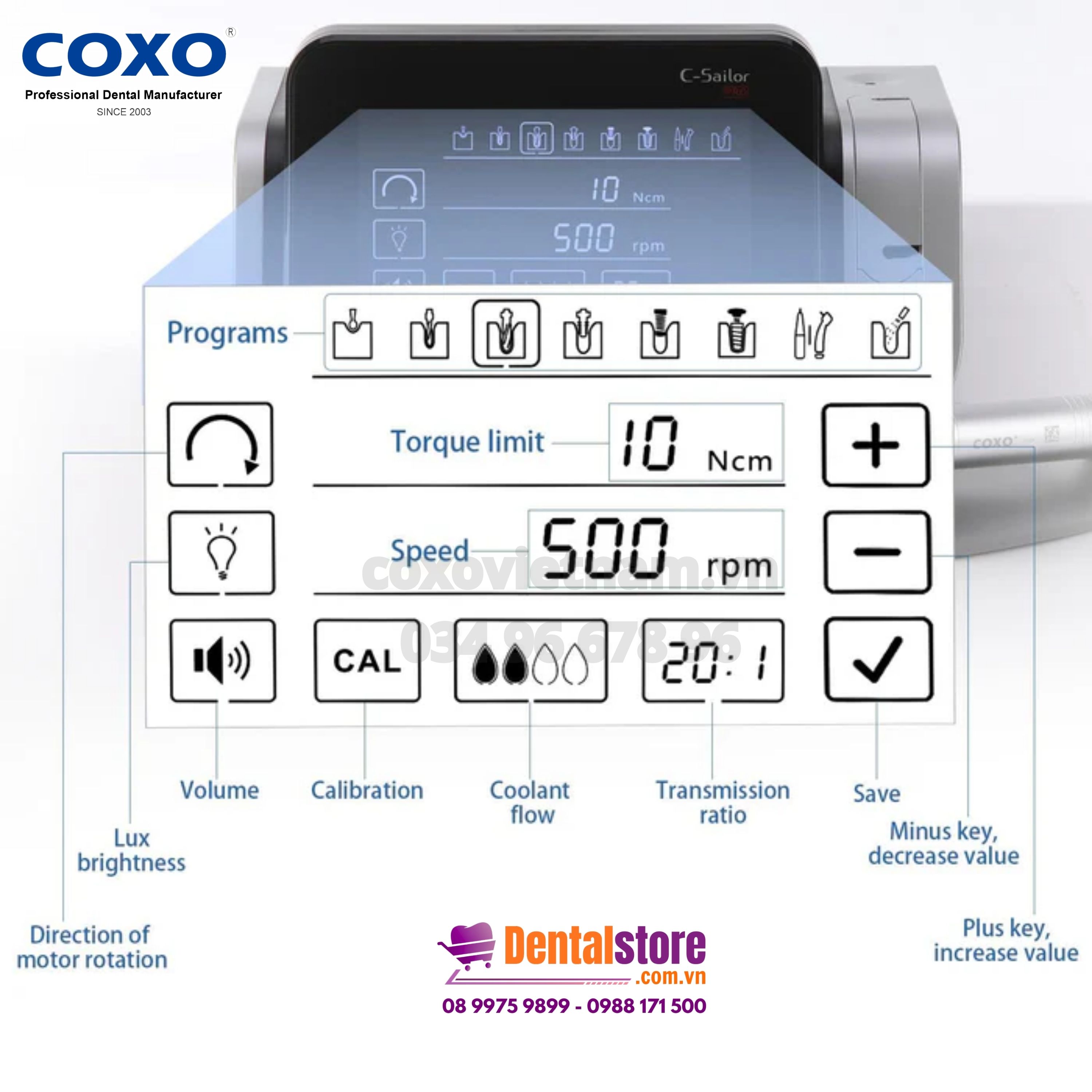 May cam implant nha khoa, may cay implant, thiet bi cay ghep implant, May cam implant nha khoa coxo, may cay implant coxo, thiet bi cay ghep implant coxo, c saIlor pro, coxo c-saIlor pro