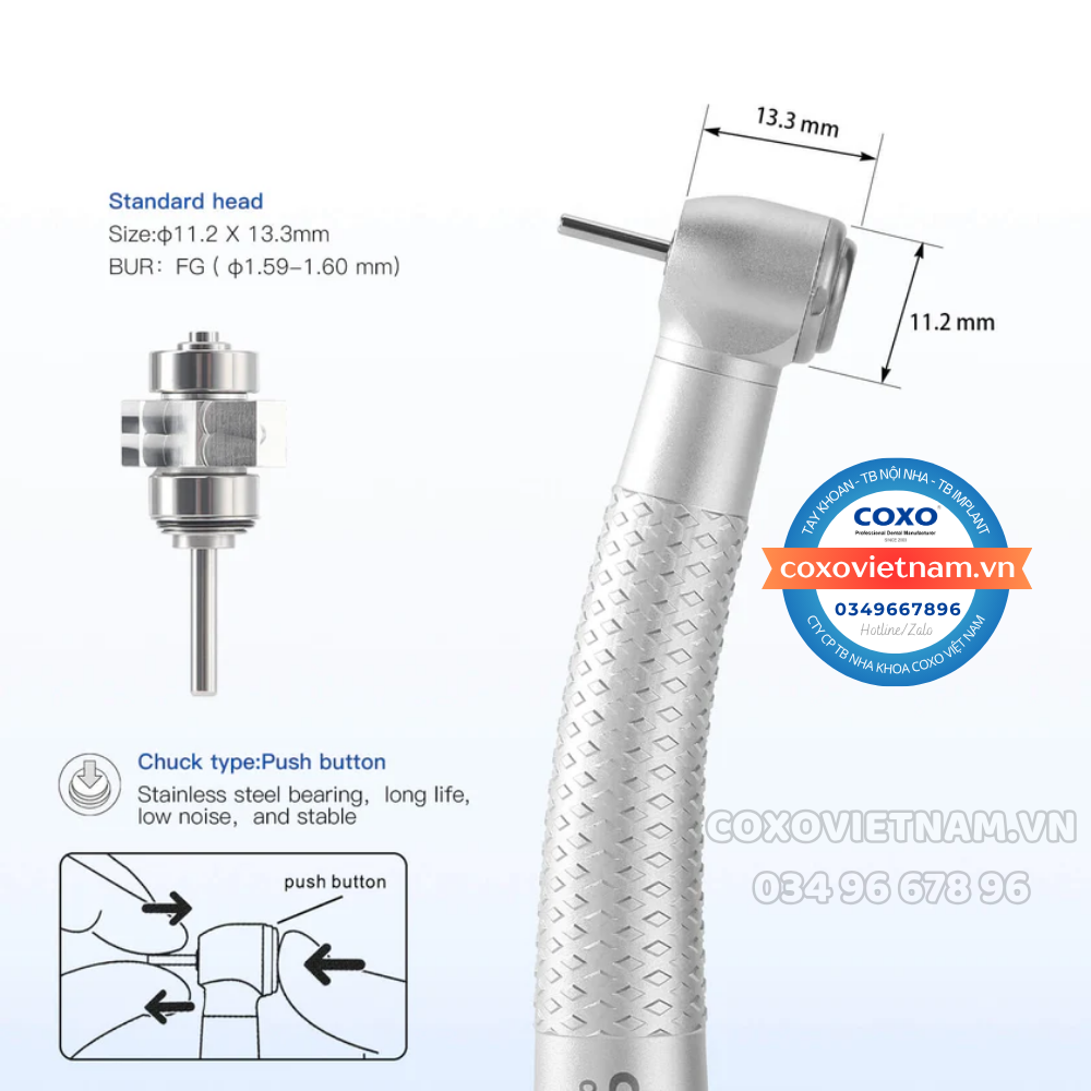 Tay khoan nhanh COXO CX207-W H37 - tay khoan nha khoa 3 tia nước chính hãng, Tay khoanh coxo, tay khoanh nha coxo, tay khoan Coxo 3 tia nuoc, tay nhanh coxo,  tay khoan nha khoa, tay khoan nha khoa coxo