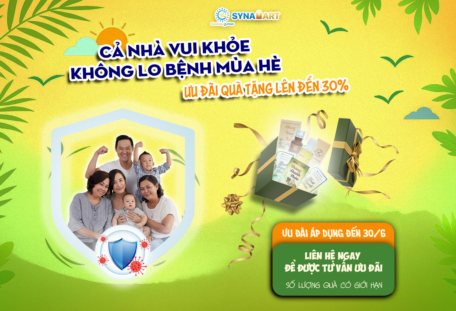 Cả nhà vui khỏe – Không lo bệnh mùa hè cùng SYNAMART | Ưu đãi đến 30%