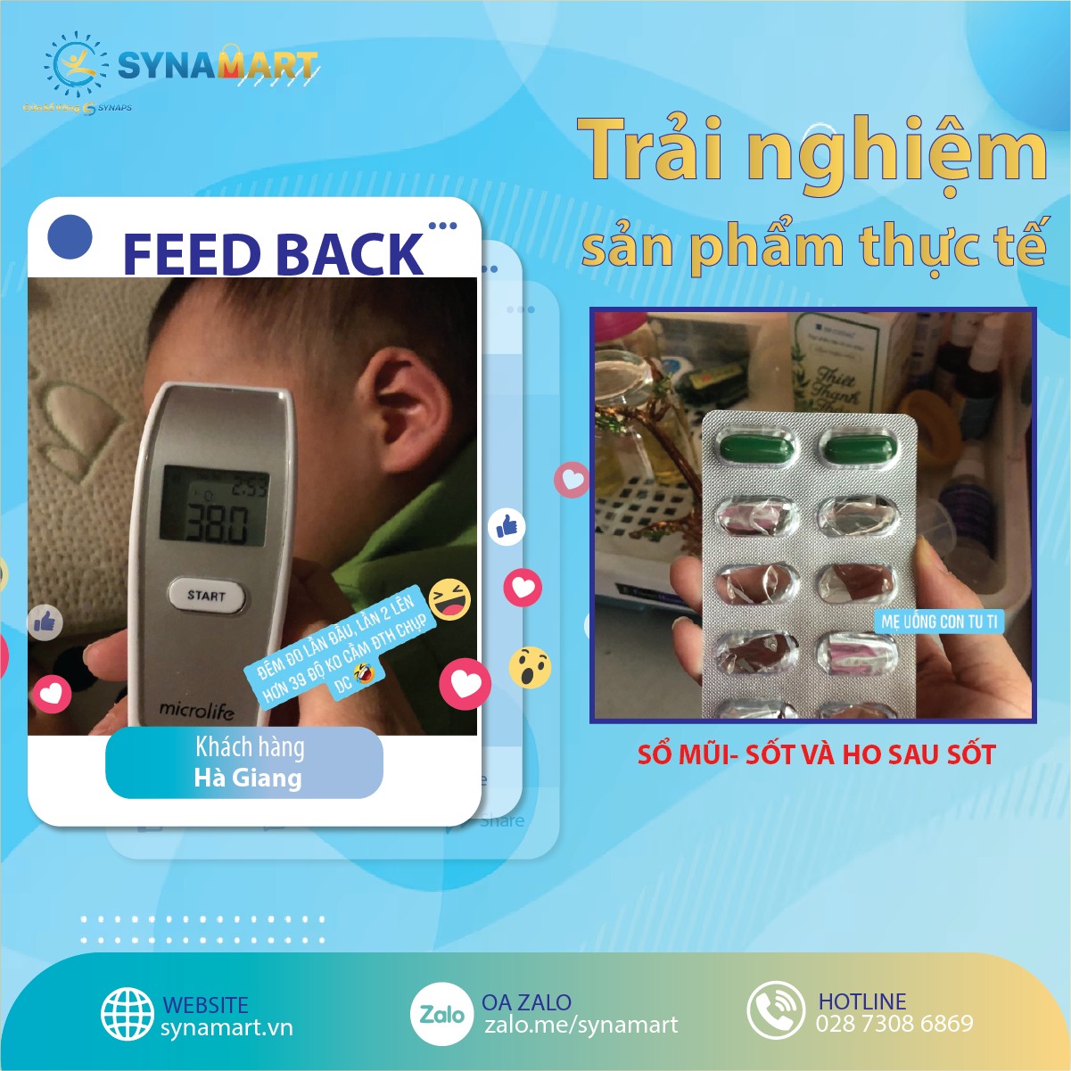 COMBO SỔ MŨI - SỐT VÀ HO SAU SỐT của 3 khách quý nhà mình 👇👇👇