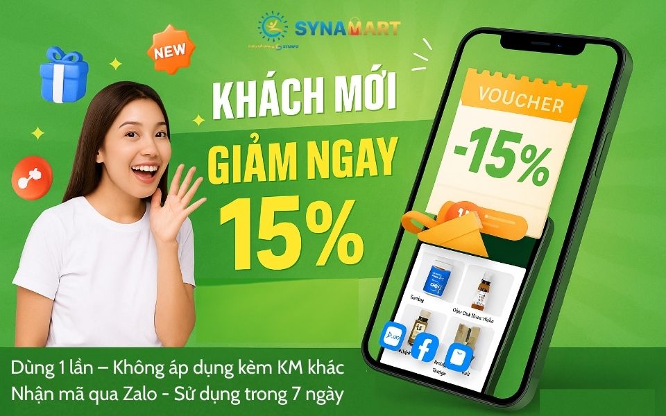 Giảm ngay 15% đơn đầu tiên – Ưu đãi đặc biệt cho khách hàng mới tại SYNAMART