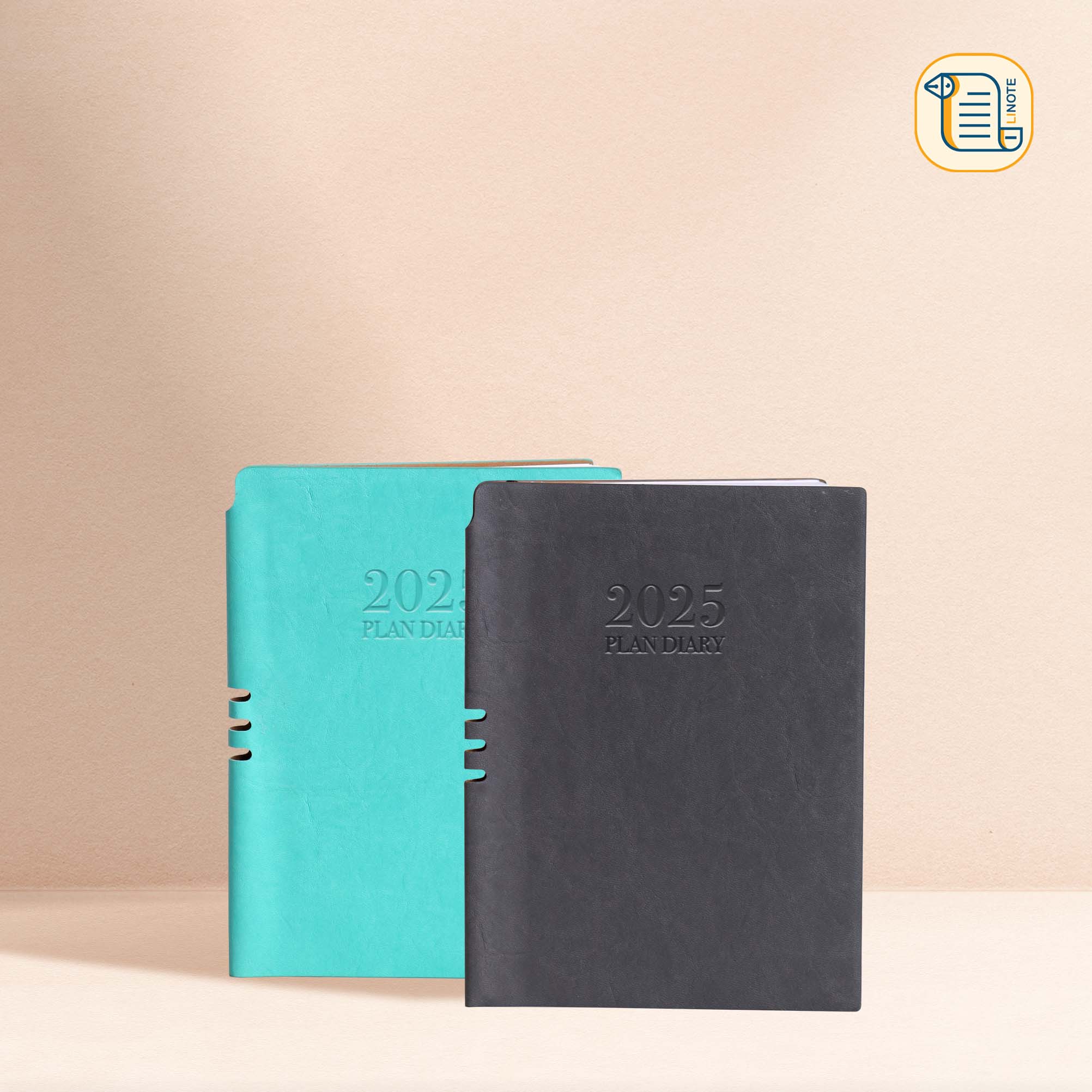 HÀNG ĐẶT Sổ lịch A5 PLANNER  bìa da dập họa tiết ép nhũ 70gsm,200 trang