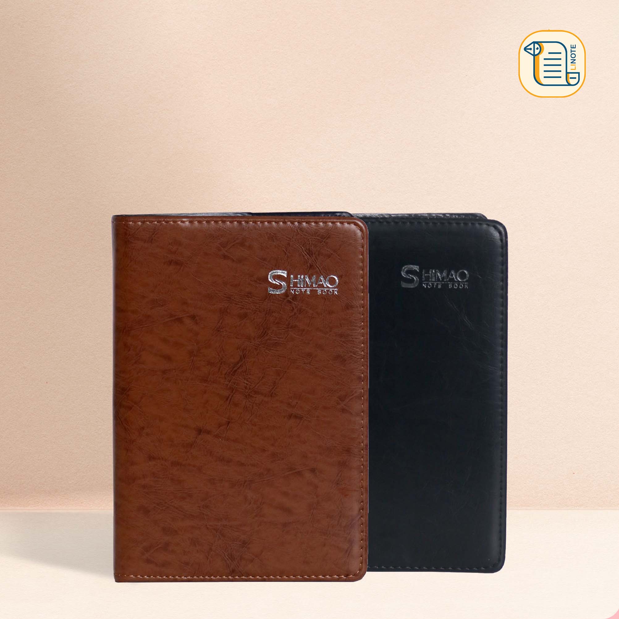 Sổ tay A5 kẻ ngang SHIMAO bìa da  70gsm, 150 trang