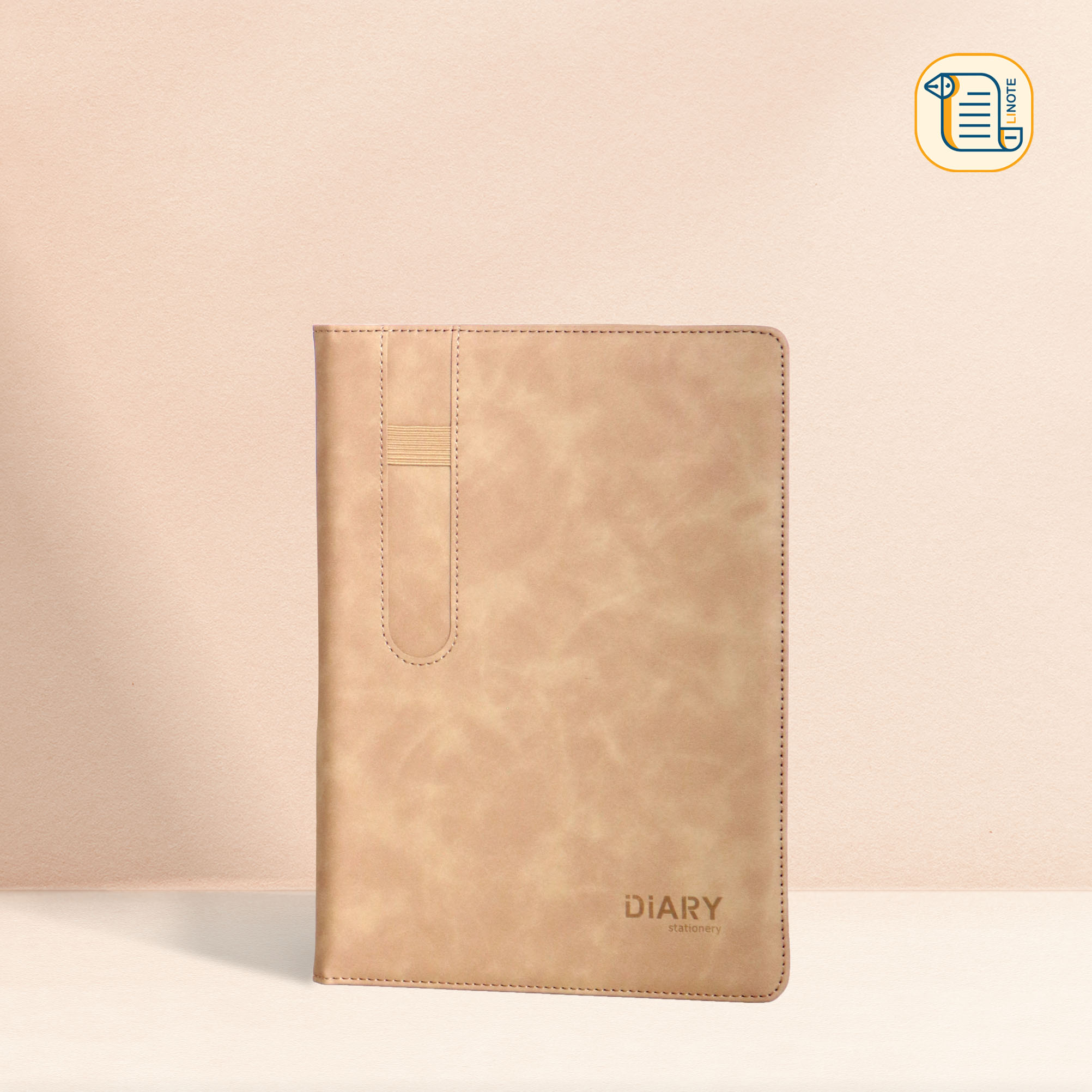 Sổ tay B5 kẻ ngang DIARY bìa da PU  70gsm, 220 trang, cài bút