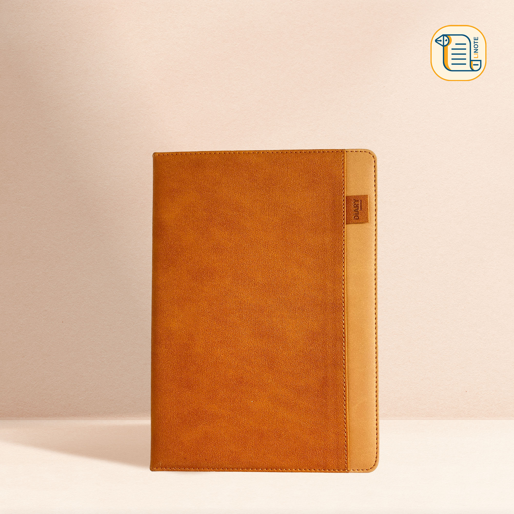 Sổ tay B5 kẻ ngang bìa da vân vải 70gsm, 200 trang, cài bút, để thẻ